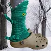 Женские носки милые вязаные крокодиловые творческие креативность зима теплый бесплатный размер.
