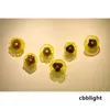 Lampade da parete di design intelligenti arte piastre a parete di fiori giallo dia20-45 cm 6pcs/set di lussuoso tostato di vetro murano appiccicogene