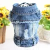 Cat Costumes Spring jeans vest serie mode denim kleding voor katten sphynx casual cowboy kitten jas pet kostuum xs-xxl 10e