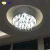 Chandeliers FUMAT Smoke Grey Crystal Chandelier Modern Suspension Light For Living Room Bed Gray Shade LED K9