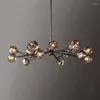 Ljuskronor Post -Modern Black Magic Bean Crystal Design Sense Art Bedroom Creative Restaurant Nordic Lamps