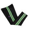 Green Striped Pants Men Women Embroidery Black Track Pants Trousers Jogger