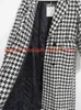 Women's Wool Blends Jacket Women Winter Korean Fashion Double Breasted Houndstooth Long Overcoat Thick Warm en Coat ropa mujer 221117