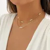 Collana con pendente a catena di perle d'imitazione creativa da donna, gioielli multistrato da sposa sul collo, regalo di San Valentino