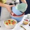 Tazones Tazón de cereal duradero Microondas Lavavajillas Apto para usos múltiples 4 colores Fideos instantáneos redondos