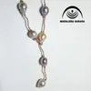 Choker MADALENA SARARA 9mm Baroque Freshwater Pearl Chain Necklace Colorful Beaded Making 40"