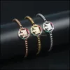 Charm Bracelets Rainbow Cz Crown String Bracelet Women Colorf Gold Filled Bracelets Stainless Steel Wedding Jewelry Gift Drop Deliver Dhlh8