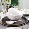 Tallrikar vintage matsal s￤tter lyx runda porslin keramisk middag set kreativt mode vajilla k￶k bordsartiklar ei50tz