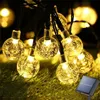 Garden Decorations Solar String Lights Outdoor 100 LED Crystal Globe Waterdichte Festoon Fairy Light for Christmas Party Decor 221116