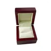 Jewelry Pouches High Quality Red Wooden Ring Box For Wedding Anniversary Storage Case Perfect Birthday Gift Hodler