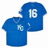 Koszulki baseballowe Retro 16 Bo Jackson 5 George Brett Vintage Baseball Jerseys 1987 1989 Odwróć pullover niebieski biały sztakowany koszulka