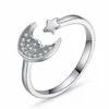 Cluster Rings Crystal Moon Star Rings Sier ￖppna justerbar ringmodesmycken g￥va Drop Delivery DHCYB