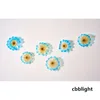 Modern Blue Colors Wall Lamps Murano Glass Plates Art Flower Sconces Wall Mounted Decorative Dia20-45 CM 6pcs/set Indoor Handicraft LRP001