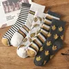 Chaussettes masculines 5 paires lot mélangé unisexe masculin garçon dames plaidafle coton drôle de cheville sport scolaire sportif court cadeau