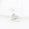 Rainbow and Heart wiselant Charm z oryginalnym pudełkiem na pandora srebrny urok Set Bransoleta Bransoletka dla kobiet biżuteria