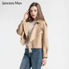 Manteau en fausse peau de mouton en cuir pour femmes pour femmes veste hiver printemps Moto motard véritable qualité supérieure noir S7547 221117