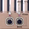 S3330 Fashion Jewelry Dangle Earrings For Women Light Luxury Geometric Blue Zircon Earrings