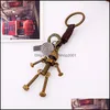 Nyckelringar Punk Moverble Screw Bolt Robot Key Ring Bronze Keychain Bag h￤nger Holder Fashion Jewelry Drop Delivery DHXPA