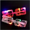 Autres événements Fournitures de fête Décor de fête LED Light Up 2023 Lunettes Glowing Clignotant Lunettes Rave Glow Shutter Shades Lunettes pour DHLF1