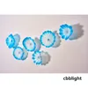 Contemporary Sky Blue White Wall Lamps Art Flower Wall Sconces Dia20-45CM 6pcs/set Decorative Murano Glass Plates Handicraft for Hotel Lobby Living Room LRP006