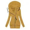 Kvinnorjackor Stylish Solid Color Zipper Winter Coat Skinvänlig tröja stängning Varm hoodiejacka Lady Clothing 221117