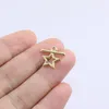 Charms Eruifa 20pcs 15mm estrela em estrela/prata Plata