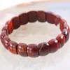 Strand Bracelet Pour Hommes Femmes Bijoux Cadeau Stretch Pierre Naturelle Perles Bracelet Rouge Jaspers 8 " 1 Pcs H016