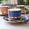 Xícaras de copos Inglês Vintage Coffee Cup Set Ceramic Luxury Art Creative Tea Creative Eco Friendly Koffie Kopjes Utensílios de café da manhã EI50BD