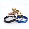 Bandringe Edelstahl Blank Ring Gold Blau Einfache Bandringe Finger Frauen Herren Modeschmuck Geschenk Drop Lieferung Dhbpf