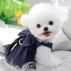 Köpek giyim köpek yavrusu çifti denim kıyafetleri yaz bichon kedi elbise pomeranian düz renkli etek evcil hayvan hırsız