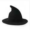 Berets WZCX 2022 Halloween Knitted Wool Solid Color Witch Hat Korean Version Autumn Winter Christmas Fisherman'S Pointed Cap