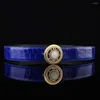 Belts Sell Genuine Crocodile Skin Men Belt Shinny High Glossy Belly Top Quality Hardware And Hetian Jade Buckle