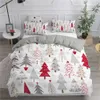 Set di biancheria da letto Natale moderno e minimalista Cartoon Tree Copripiumino Tre pezzi singolo Queen King Size Deluxe Duvet 221116