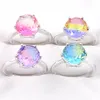 Luckyshine 10pcs Lot 925 Sterling Silver Flated Round Bi Tourmaline Gems Clotful Cz for Women Ring Gift Party Holiday Jewelry 283f