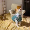猫の衣装レトロカレッジスタイルのペットベストセーター秋と冬の服犬ベルベット温かい子猫