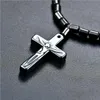 Pendentif Colliers Aimant Noir Jésus Croix Collier Christian Pendentif Colliers Ras Du Cou Femmes Hommes Mode Bijoux Drop Delivery Pendan Dhpwd