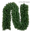 Couronnes de fleurs décoratives 2 7m Christmas Artificiel Green Garland Wreath Noël Party Party Decoration Pine Tree Roard Ornement Hanging Ornement Dropship 221114