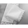 25 см головного платка белый кружево тонкий платок 100% хлопковое полотенце Женщина свадебное подарки для вечеринки украшения ткани салфет