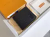 Regali Portafoglio da uomo Portafoglio corto di design in stile fiore nero con scatola per porta carte di credito e raccolta di denaro