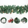 装飾的な花人工クリスマスガーランドLEDライトクリスマスベッドルームホリデーパーティーデコレーションK0AB