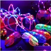 Andere evenementenfeestjes Led Light Up Glasses Rabbit Cat Ear Crown Headband Neon Party Supplies Mardi Gras Gloeiende Shutters Eyew DH7VK