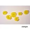 현대 창조적 인 노란색 벽 램프 예술 꽃 벽 판 DIA20-45cm 6pcs/세트 거실을위한 무라노 유리 장착 sconces showcase 장식 LRP003