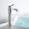 Badezimmer-Waschtischarmaturen, 30,5 cm hoch, moderne Deckmontage, Wasserfall-Wasserhahn, Waschtisch, Waschbecken, Mischbatterie, Kalt- und Wasserhahn, Nickel gebürstet