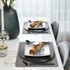 Plates Dinning Black Plate Set Kids Birthday Ceramic Crockery Dinner Serving Cute Porcelain Aparelho De Jantar Tableware DL60PZ