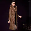 Manteau chaud mi-long en fourrure pour femme, Imitation mouton, vêtement d'hiver pour femme d'âge moyen, Slim, vêtements pour mère, 2022