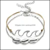 Ankiety fala skorupy łańcuch stóp mtlayer sier Anklet Bransoletka biżuteria na plażę dla kobiet DHEP DHADH8K