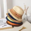 Berets Foux Formal Hat Straw Summer Spring Women Men Kids Parenting Color Matching Tape Beach Shade Visor British Style Fashion