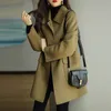 Women's Jackets Autumn Winter Herringbone pattern Woolen Jacket Fashion Loose Long Sleeve Outwear Plus Size Casual Female Wool Coats 221117