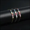 Bedelarmbanden st Rainbow CZ Bar ketting armband voor vrouwen prinses gesneden verstelbare roestvrijstalen bedel armbanden heren cadeau druppel de dh5of