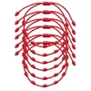 팔찌 24pcs 7 Charm Knots 여자를위한 빨간색 문자열 팔찌 행운의 부적 및 우정 수제 브레이드 밧줄 팔찌 보석 gifthth51